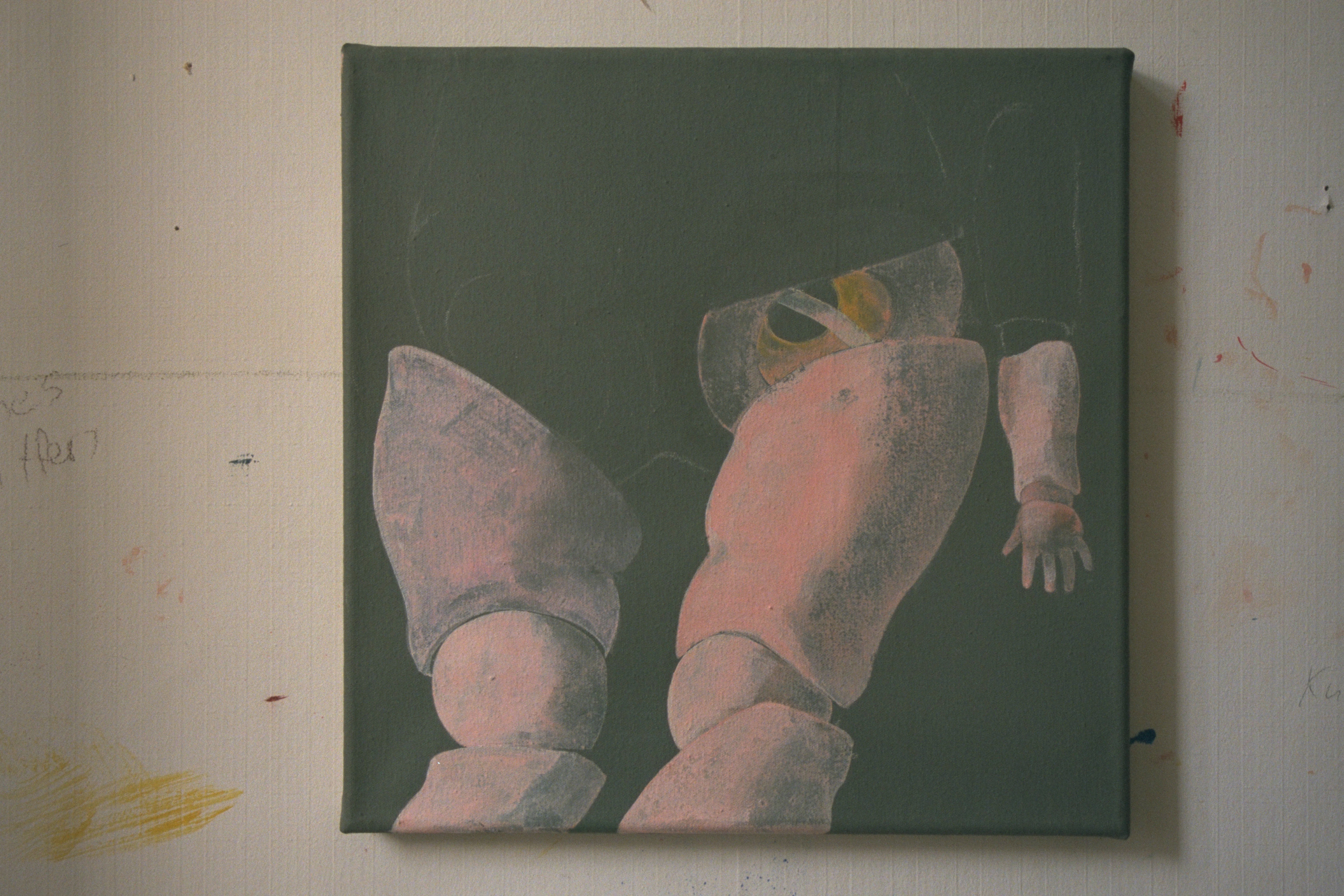 beine der puppe, 30x30cm,tempera auf leinwand, 2000